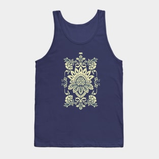 Vintage damask Blue and White Tank Top